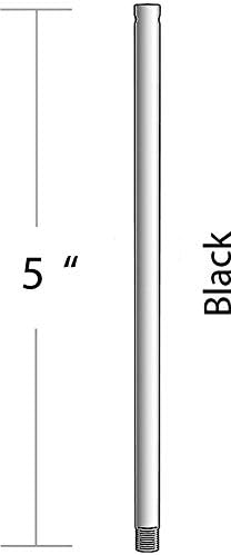 Matthews AT-5DR-BK Atlas Indoor/Outdoor 5-inch Downrod, Ceiling Fan Accessory, Black