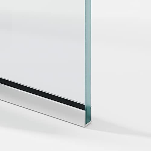 Royalty Fixed Shower Screen - 30" x 60" Frameless 3/8" Clear Tempered Glass Panel with Hardware - Easy Clean Smart Guard Coating - Minimalist Modern Design for Bathroom - Chrome