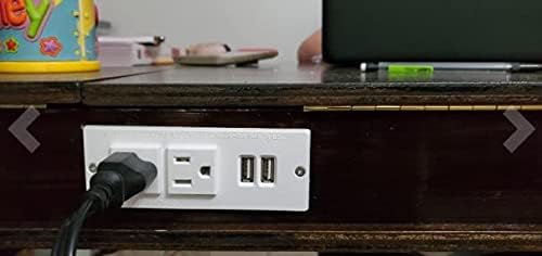 Recessed Power Strip with USB Mountable Power Strip with USB 2 Power Outlets 2 USB Hub Built in Desk Table Coneference Sofa Cabinet Drawer
