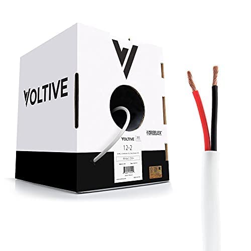Voltive 12/2 Speaker Wire, in-Wall CL3 & Direct Burial, Black, 500ft - 12AWG, 2 Conductors, Stranded Oxygen-Free Copper, UL Listed - V-1206-5