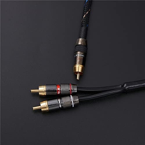 JORZOR Audiophile RCA to 2RCA Subwoofer Cable,1 RCA Male to 2 RCA Male Audio Cable RCA Y-Adapter,Oxygen-Free Copper,Nylon Braided Jacket (5M(16.5FT)) (RANHANG1)