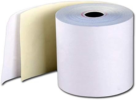 3'' x 95' White/Canary 2 Ply Carbonless Kitchen Printer Paper Cash Register - Image 2