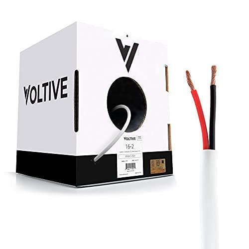 Voltive 16/2 Speaker Wire, in-Wall CL3 & Direct Burial, Black, 250ft - 16AWG, 2 Conductors, Stranded Oxygen-Free Copper, UL Listed - V-1210-3