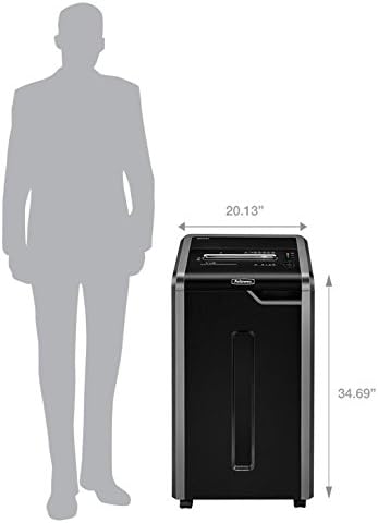 Fellowes Powershred 325Ci 100% Jam Proof 22-Sheet Cross-Cut Commercial Grade Paper Shredder (3831001) , Black