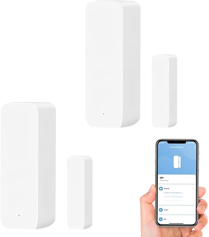 IHSENO WiFi Door Window Sensor,Smart Door Open/Closed Detector with App Alert,Wireless Entry Detector Sensor Alarm for Home Security&Automation (2Pack)