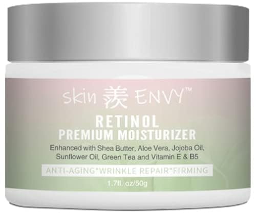Skin ENVY Retinol Anti-Aging Cream – With Hyaluronic Acid, Shea Butter, Vitamin E & Green Tea | Hydrating, Nourishing & Wrinkle-Reducing | 20% of Profits Donated to USA Children’s Charities | 1.7oz