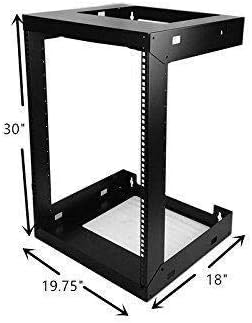 Raising Electronics 15U Wall Mount Open Frame 19 Inch Server Equipment Rack Threaded 15 Inch Depth Black (15U)