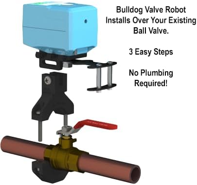 EcoNet Controls EVC200-HCSML The Bulldog Valve Robot, Z-Wave Water Valve, Smart Home Controller Required, Easy to Install and No Plumbing Required, Valves up to 1.5"