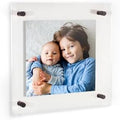 ArtToFrames 14x14 Inch Double Panel Floating Acrylic Picture Frame (Full Frame is 18x18) comes with Black Standoff Hardware, Made in the USA, 1 Pack
