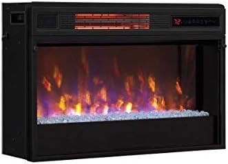 ClassicFlame 26" 3D SpectraFire Plus Infrared Fireplace Insert with Glass - Black, 26II342FGT