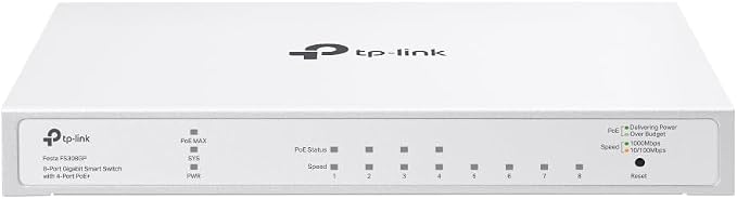 TP-Link Festa FS308GP 8 Port Gigabit Smart Managed PoE Switch 4 PoE+ Port @62W by TP-Link