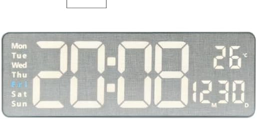 MASHI Digital Wall Clock, 16" Large Display Digital Clock with Remote Control, Auto-Dimming Wall Clock with Night Light, DST, Date Week,Temp for Living Room, Bedroom, Decor, Gift for Elderly (Grey)