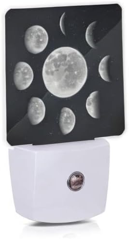 Smoaffly Moon Phases Night Light Plug-in LED Nightlights Auto Sensor Night Lamp Dusk-to-Dawn Lamp Home Decor for Nursery Children Girls Boys