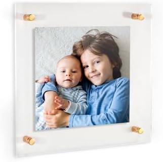 ArtToFrames 26x26 Inch Double Panel Floating Acrylic Picture Frame (Full Frame is 30x30) comes with Gold Standoff Hardware, Made in the USA, 1 Pack