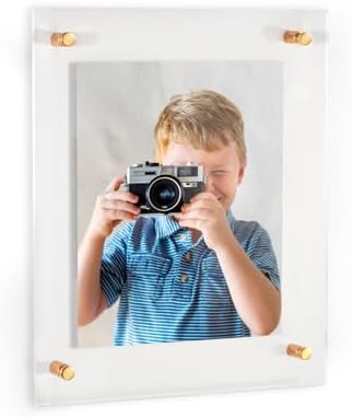 ArtToFrames 18x22 Inch Double Panel Floating Acrylic Picture Frame (Full Frame is 22x26) comes with Gold Standoff Hardware, Made in the USA, 1 Pack