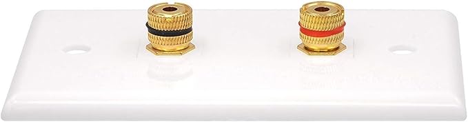 VCE UL-Listed Speaker Wall Plate Gold-Plated, 2-Port Keystone Wall Plate with Banana Jack Binding Post Keystone Jack Insert, 4 Pack