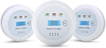 2 in1 Smoke Detector Carbon Monoxide Detector Combo,with LCD Digital Display and Sound Warning Test Button，Battery Powered，Easy Installation, for Home, Bedroom, Kitchen (3PACKS)