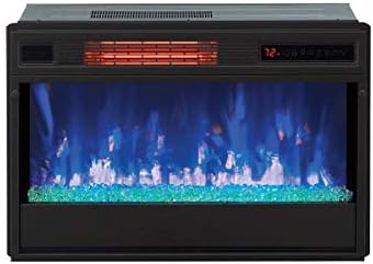 ClassicFlame 26" 3D SpectraFire Plus Infrared Fireplace Insert with Glass - Black, 26II342FGT