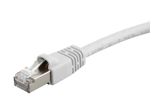 Monoprice Cat6A 1ft White Patch Cable Double Shielded 26AWG 10G Pure Bare by Monoprice