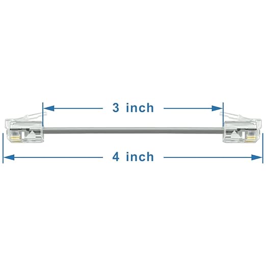 NECABLES 4Pack 3 Inch Short Telephone Cord Phone Cable Wall Phone Cord - Image 2
