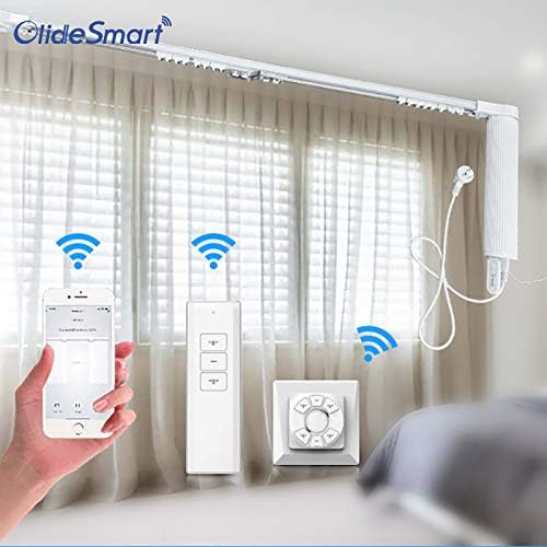 OlideSmart DIY WiFi Smart Automatic Curtain Motor Track System, Automatic Curtain Motor, Blinds Tracks, Length can be Customized (White, 7.2m)