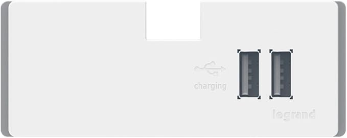 Legrand adorne Under-Cabinet USB Outlet Module in White, APUSB3W4
