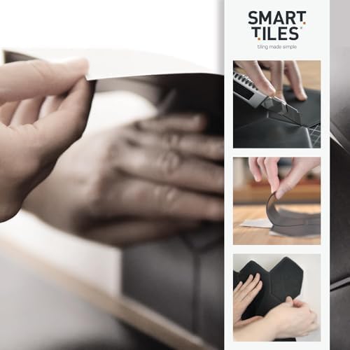 SMART TILES Peel and Stick Backsplash- 10 Sheets of 10.95" x 9.70" - 3D Adhesive Peel and Stick Tile Backsplash for Kitchen, Bathroom, Wall Tile, Cassandra