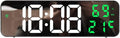 Gigicloud LED Wall Clock - 3 Level Dimmer Brightness Digital Clock With Temperature, Humidity, and Alarm for Bedroom, Office