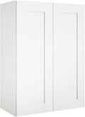Wall Kitchen Cabinets, RTA Cabinets, White Shaker Cabinet, Wall Mounted, RTA Upper Cabinet, Modern for Kitchen and Bathroom with Door (White, 24" W x 36" H x 12" D)