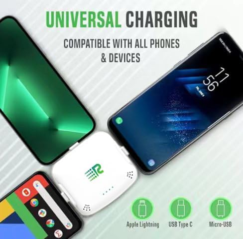 Rush Charge Universal COMET Portable Power Bank – 3200mah, 2.1A High-Speed Fast Charging - Apple Lightning, Type C, Micro-USB Charges 3 Devices at a Time Pre-Charged Compatible with iPhone 17 16 15 14