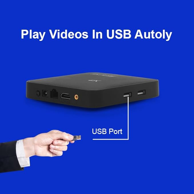 Lunzn Smart Digital Signage Player with Non-Subscription CMS Software 7x24 Stable Auto Play Make TV Set Become LCD Display Andriod 4K Advertising Media Player(YM05)