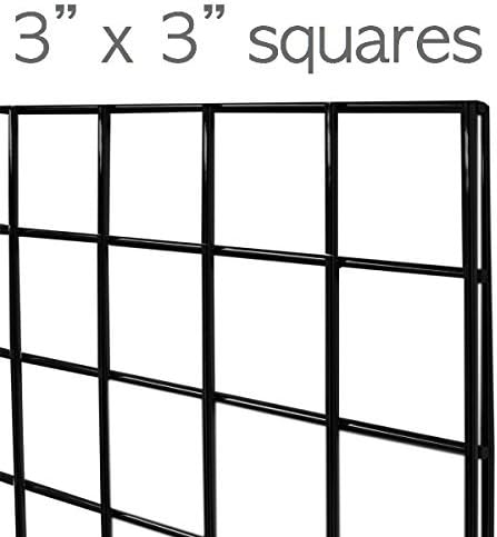 7RiversART Gridwall Panel, 2'x6', Heavy Duty, Black, Commercial Grade, Wall Display, 1 Pack, Metal, Powder Coated, Freestanding, Retail, Trade Shows, Organize Garages, Closets, Grid Panel