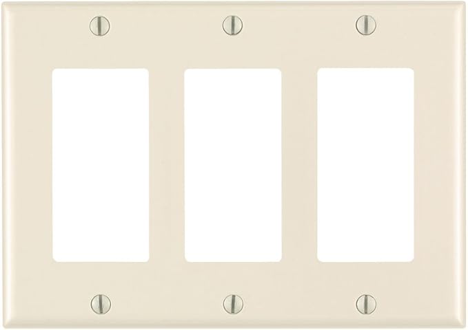 Leviton 3-Gang Decora/GFCI Device Wallplate, Standard Size, Device Mount by Leviton
