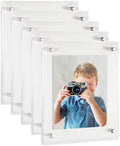 ArtToFrames 16x22 Inch Double Panel Floating Acrylic Picture Frame (Full Frame is 20x26) comes with Chrome Standoff Hardware, Made in the USA, 5 Pack