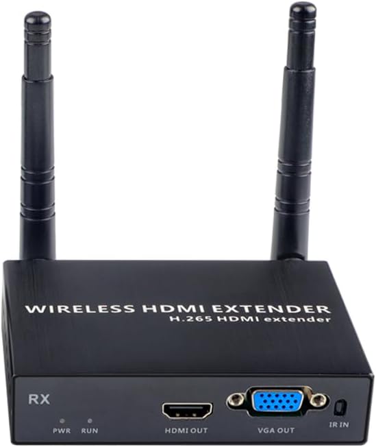 EXVIST 100M 1080P VGA Wireless HDMI Extender 1x Receiver Only, HDMI & VGA Dual Output, Up to 328ft, IR Support, Suitable for Transmitting Video from Laptop, PC, YouTube, PS4 to HDTV or Projector