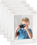 ArtToFrames 15x19 Inch Double Panel Floating Acrylic Picture Frame (Full Frame is 19x23) comes with White Standoff Hardware, Made in the USA, 4 Pack