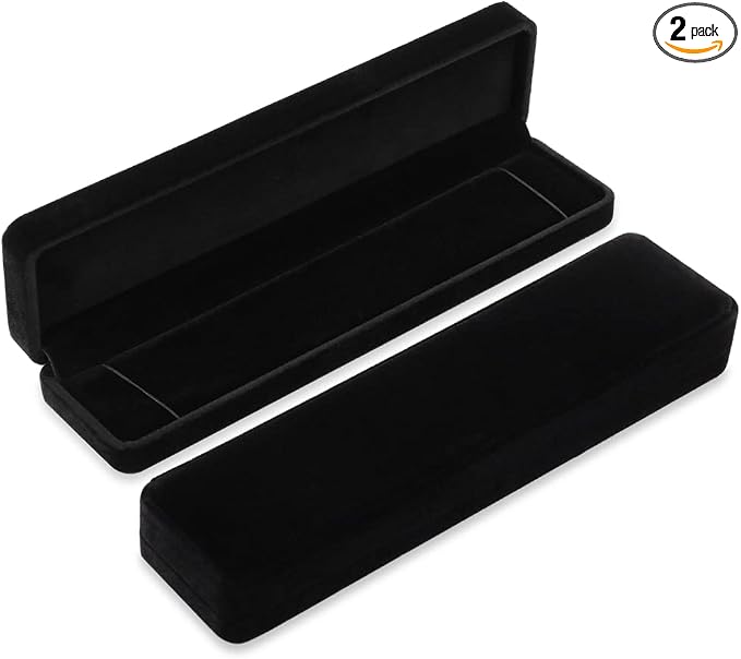 iSuperb Set of 2 Velvet Necklace Box Long Bracelet Box Display Chain Jewelry by iSuperb