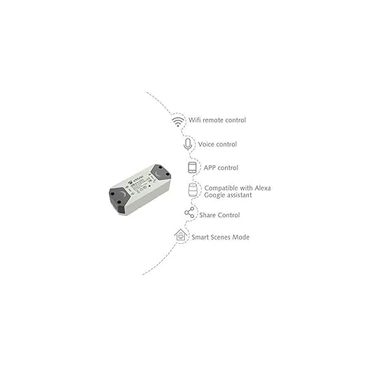 eMylo Smart WiFi Light Switch Wireless Relay Switch Module Remote Control Home Automation Timers Compatible with Alexa Echo Google Home iPhone Android App (1 Pack)