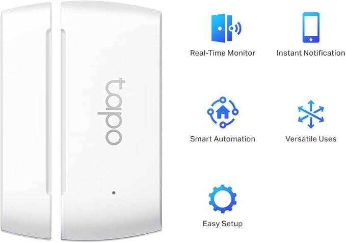 Tapo Door Sensor Mini, Requires Tapo Hub, Long Battery Life w/Sub-1G Low-Power Wireless Protocol, Contact Sensor, 15mm Wide Gap Allowed, Real-Time Notification, Smart Action (T110)