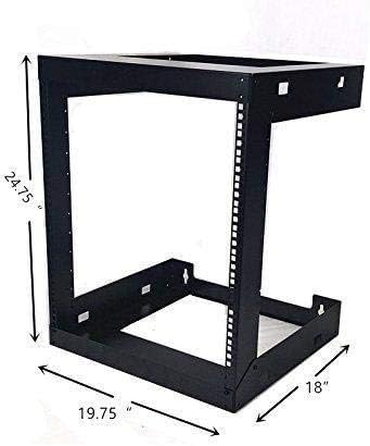 Raising electronics 12U Wall Mount Open Frame 19 Inch Server Equipment Rack Threaded 15 Inch Depth Black (12U)