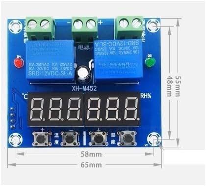 XH M452 Digital Temperature Humidity Control Module with Dual Relay Output and Integrated Detection Probe for Fast Response Environmental Monitoring