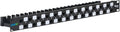ICC 24-Port CAT6A Keystone 1U Patch Panel with CAT6A Keystone Jacks, 19” Rackmount Housing and Cable Support Bar, Staggered Ports to Reduce ANEXT, UL Listed PoE++ Compliant, ICMPP246AU