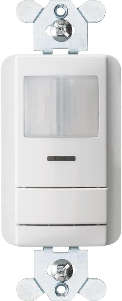 SensorSwitch Wall Mount Motion Sensor Switch, Passive Infrared Wall Switch and Occupancy Sensor and Dusk-to-Dawn Photocell, WSX Series, Single Relay, White