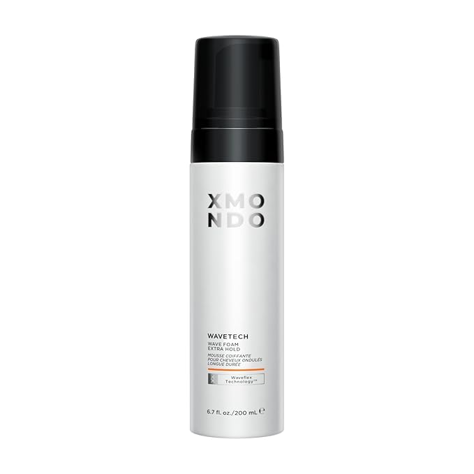 XMONDO Hair Wavetech Extra Hold Wave Foam - Vegan Formula with Pro-Vitamin B5 and Anti-Frizz Nutrients to Fight Static, Control Frizz, and Enhance Your Wavy Hair, 6.7 Fl Oz 1-Pack