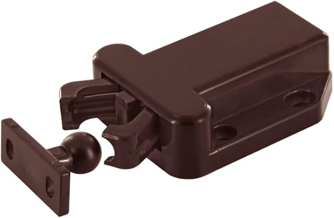 Cabinets Push Latch Cabinet Furniture Rebound Self-Locking Device Kitchen Closet Closing Door Catch Closer（2 Pack Brown）