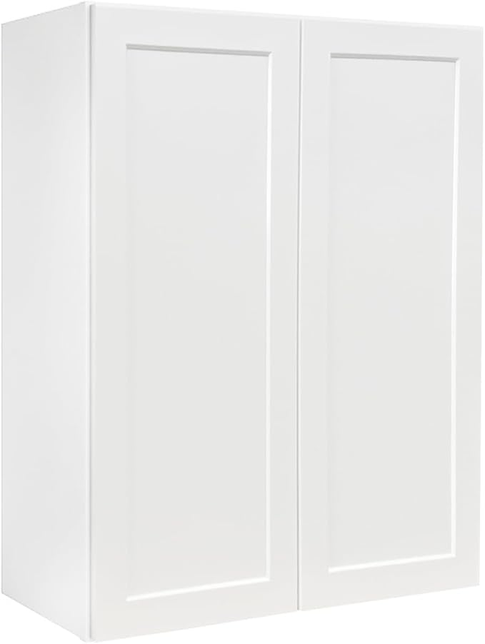 Wall Kitchen Cabinets, RTA Cabinets, White Shaker Cabinet, Wall Mounted, RTA Upper Cabinet, Modern for Kitchen and Bathroom with Door (White, 36" W x 42" H x 12" D)