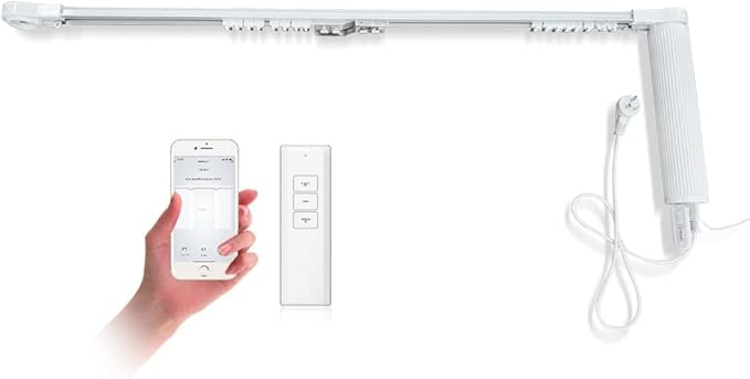 OlideSmart DIY WiFi Smart Automatic Curtain Motor Track System, Automatic Curtain Motor, Blinds Tracks, Length can be Customized (White, 7.2m)