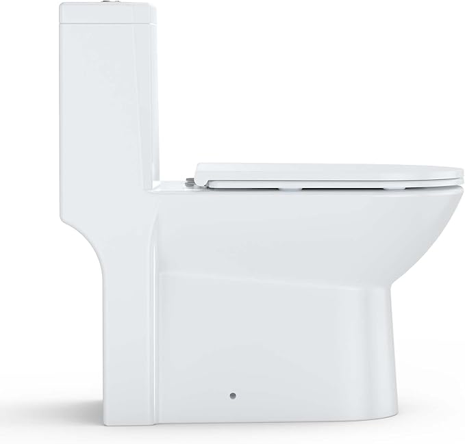 One Piece Toilet - Elongated Ceramic Design, Soft Closing PP Toilet Cover, Easy Clean Surface, Water Efficient Flush, Compact Durable Build