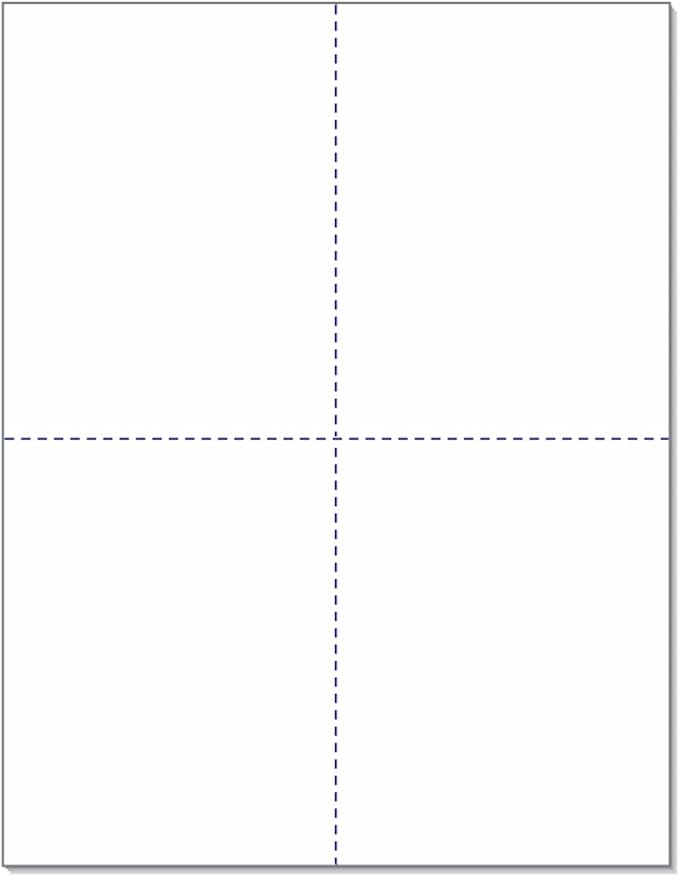 W-2 or 1099 Forms Blank Paper 4-Up Version "NO Instructions on Back" for Laser and Ink Jet Printer (1 Pack of 100 Sheets)