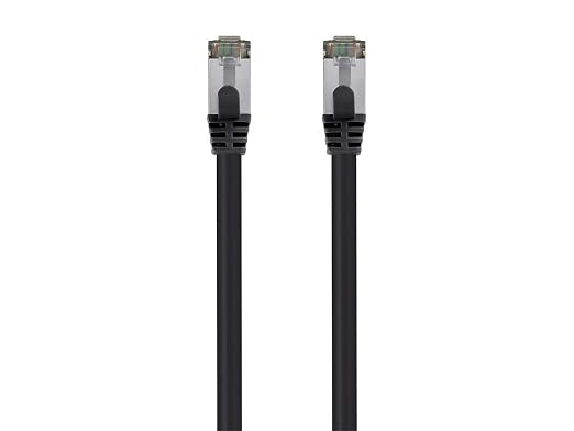 Monoprice Cat8 5ft Black Patch Cable Double Shielded 26AWG 2GHz 40G Pure Bare by Monoprice